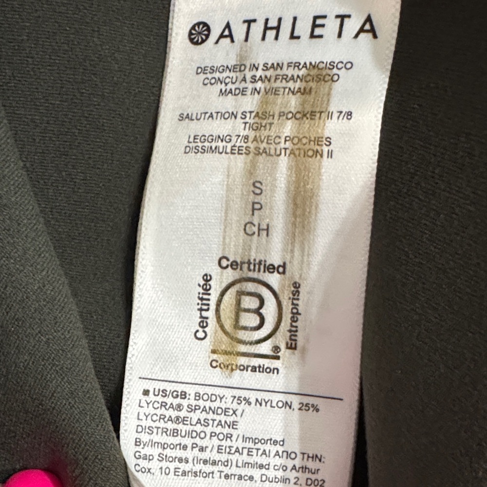 NWT Athleta Salutation Stash Pocket II 7/8 "Peat Green" Tight / Legging - Picture 11 of 12